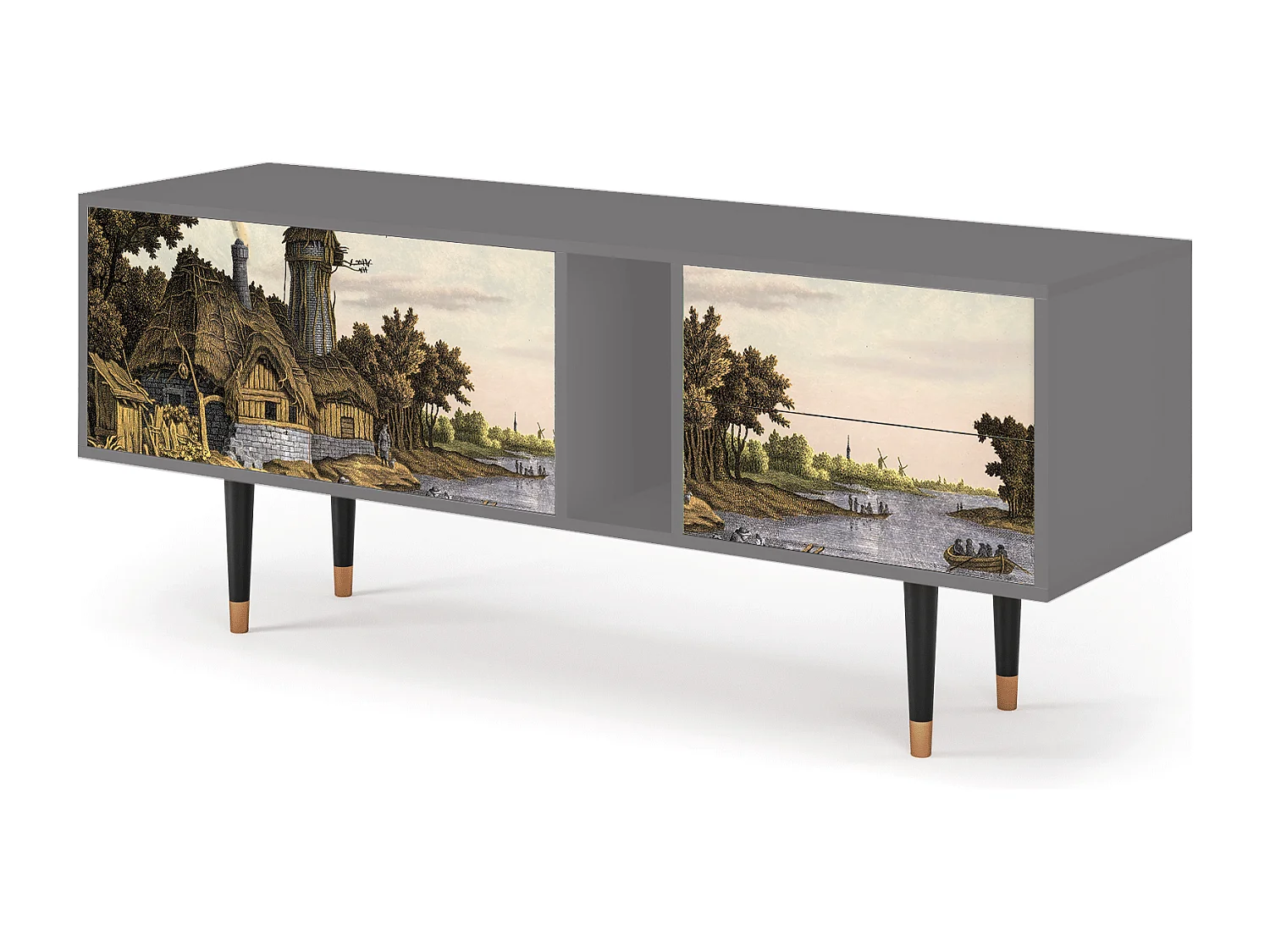 Meuble TV - 170х69х48 cm - T1 - Mill along a River, Gris