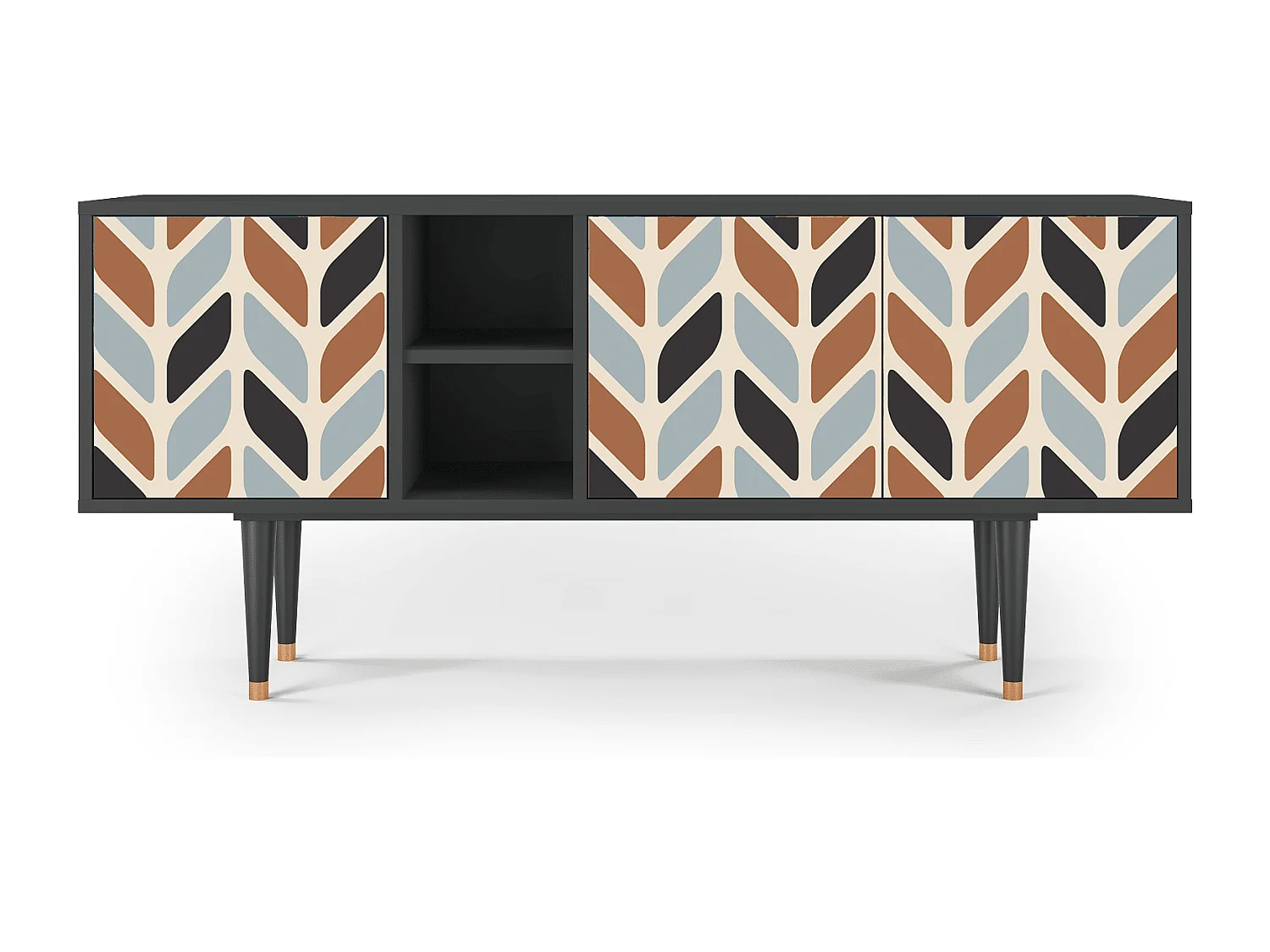 Meuble TV - 150х69х41 cm - T5 - Beige Laure, Anthracite