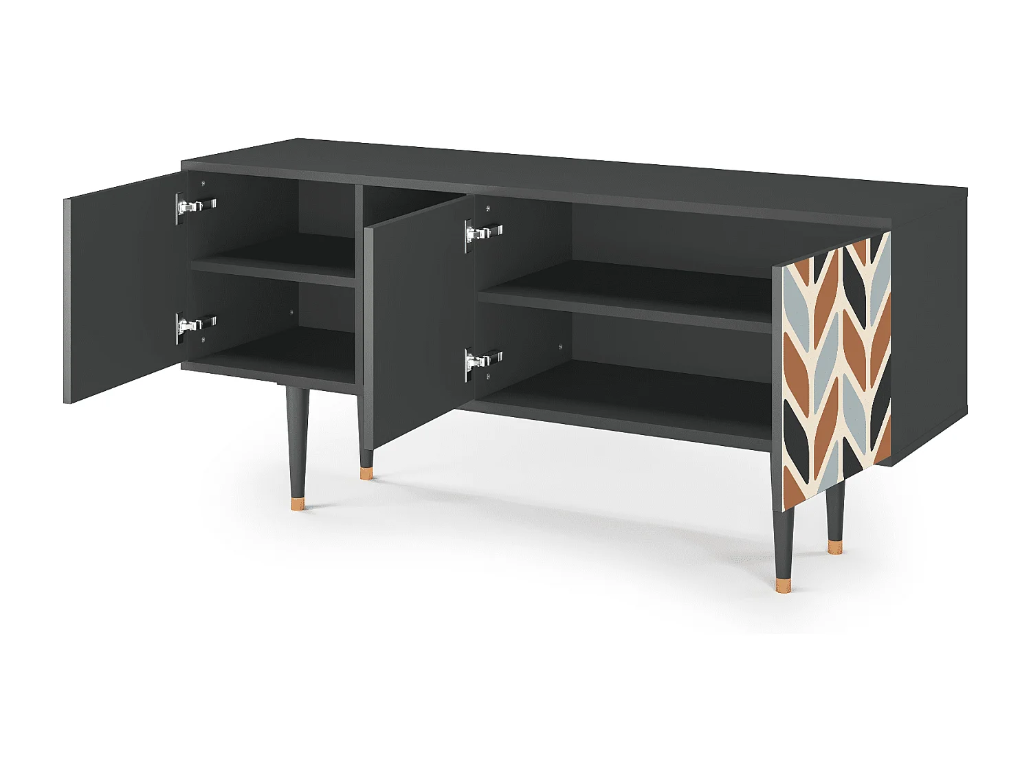 Meuble TV - 150х69х41 cm - T5 - Beige Laure, Anthracite