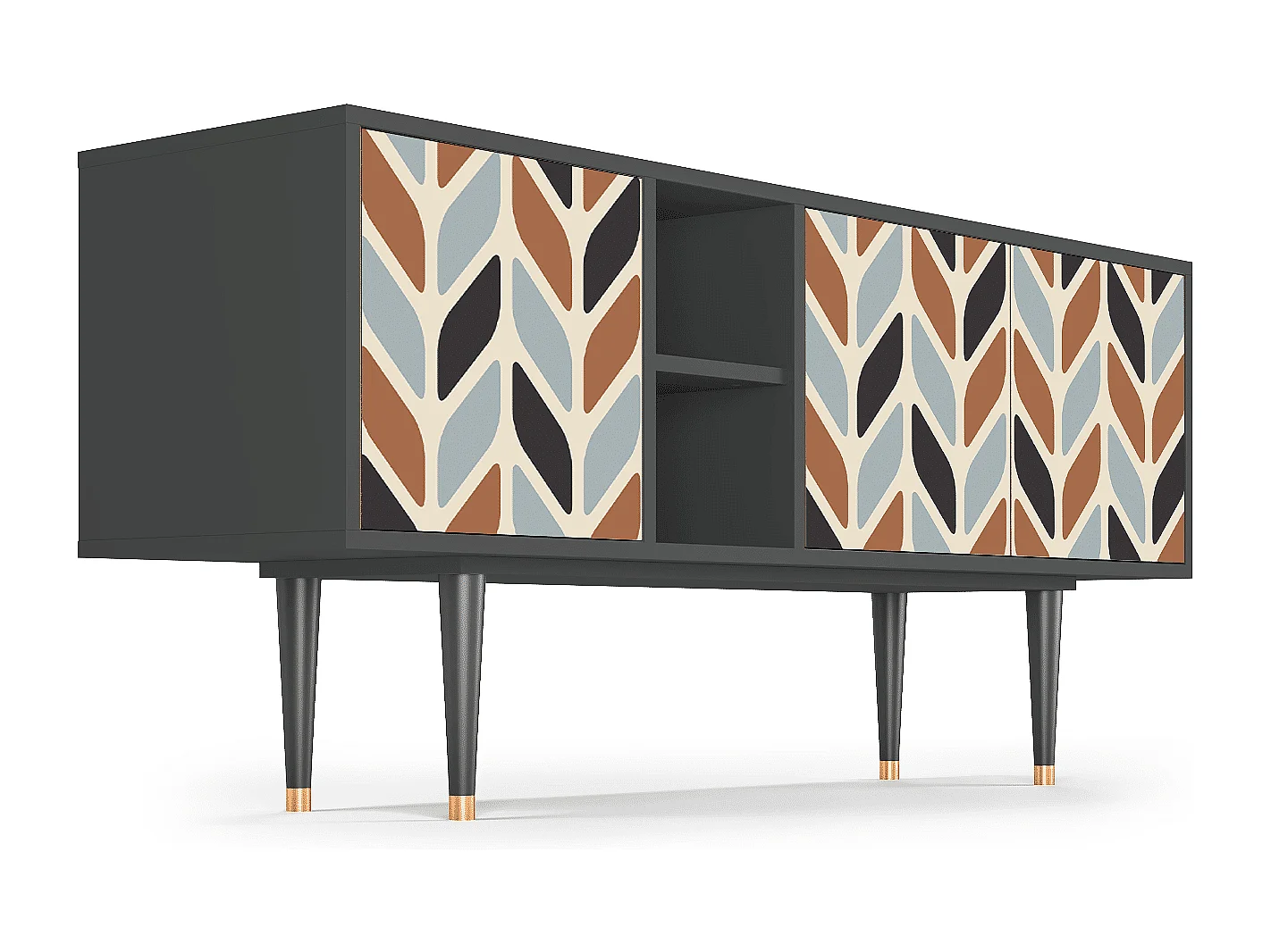 Meuble TV - 150х69х41 cm - T5 - Beige Laure, Anthracite