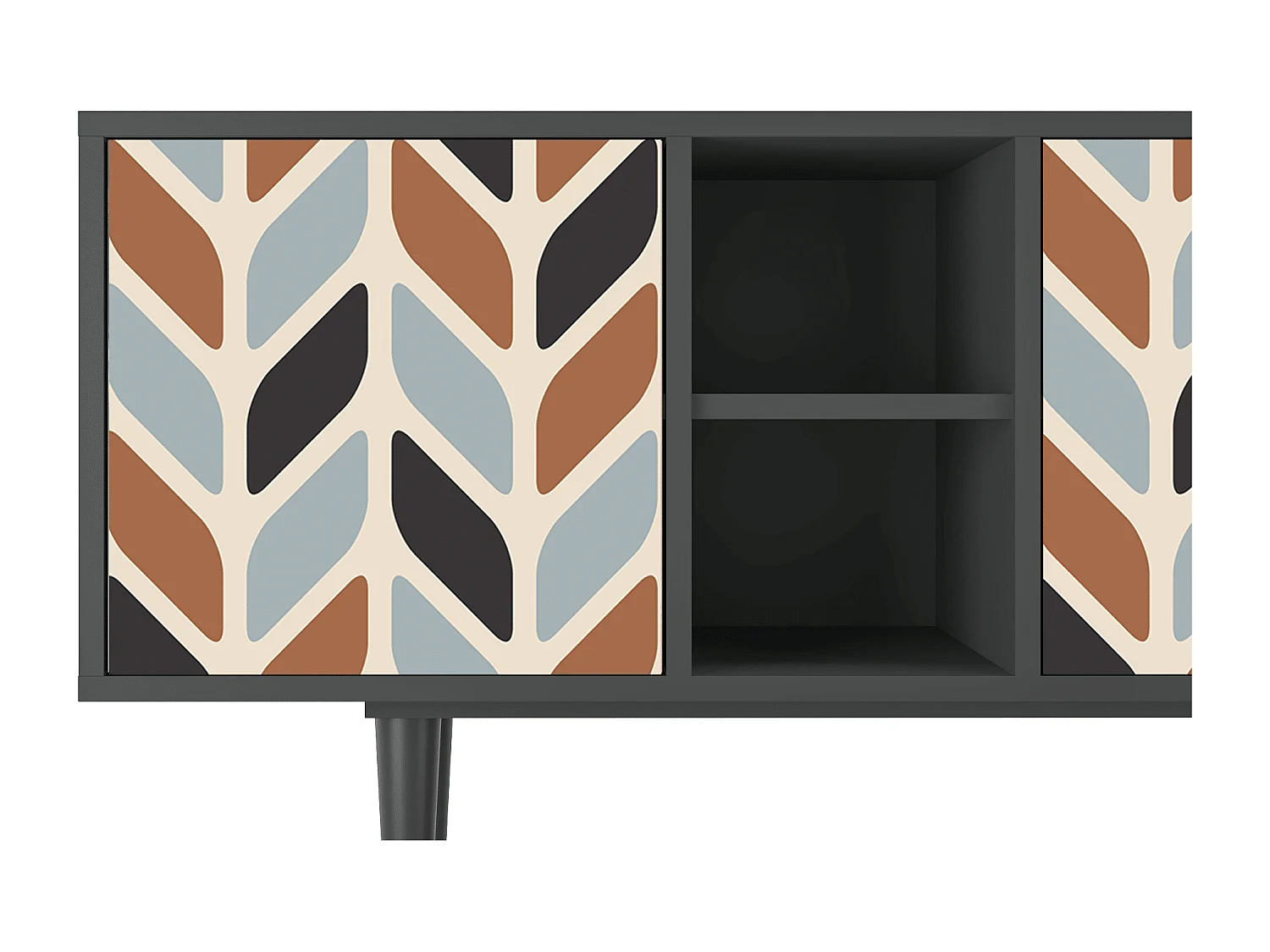 Meuble TV - 150х69х41 cm - T5 - Beige Laure, Anthracite