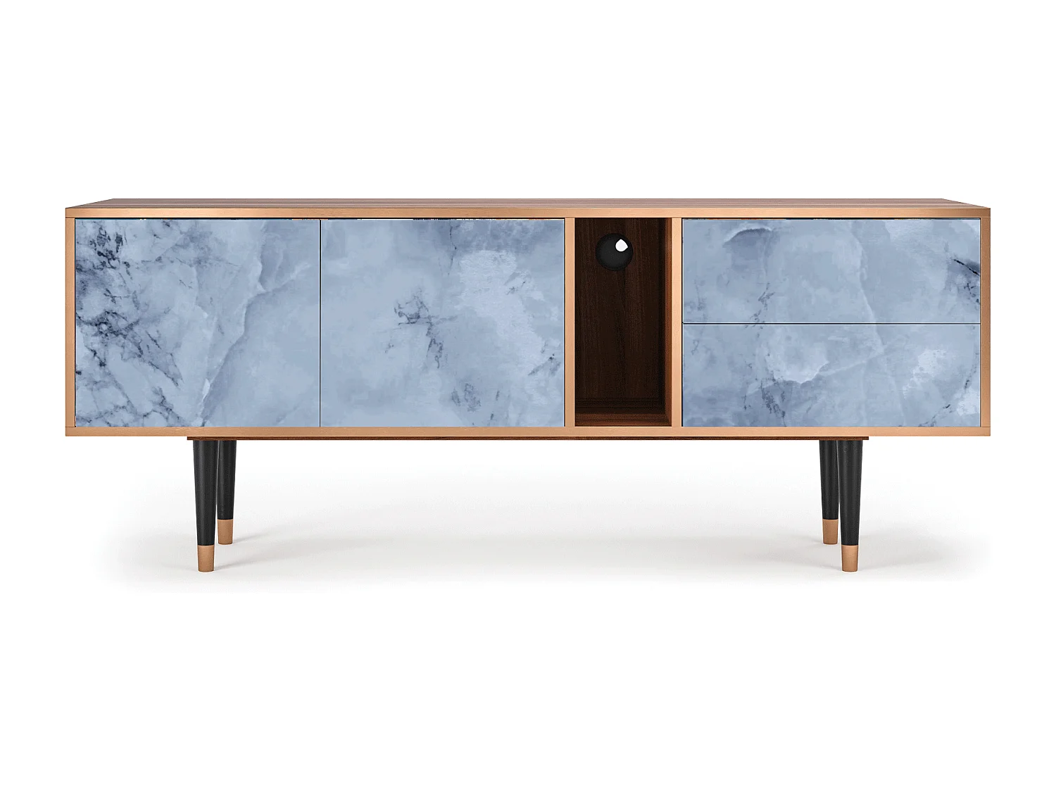 Szafka RTV - 170х69х48 cm - T1 - Feather Ice, Orzech