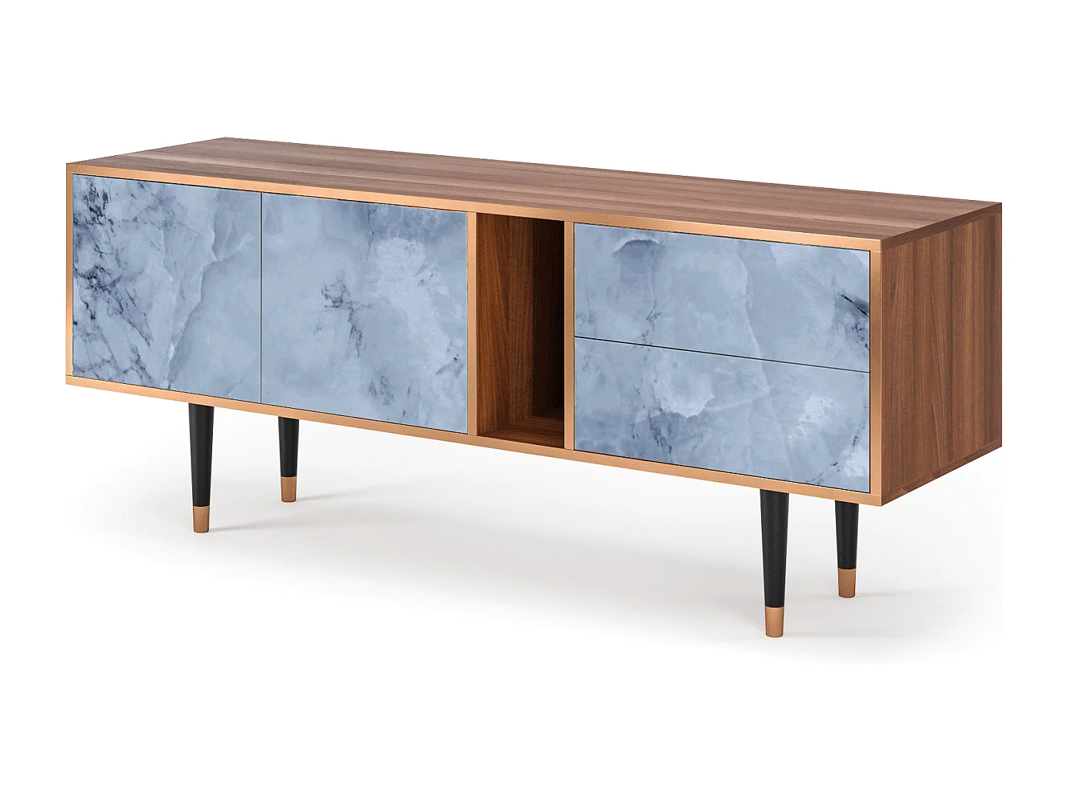 Szafka RTV - 170х69х48 cm - T1 - Feather Ice, Orzech