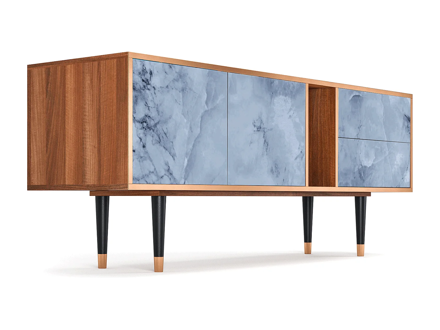 Szafka RTV - 170х69х48 cm - T1 - Feather Ice, Orzech