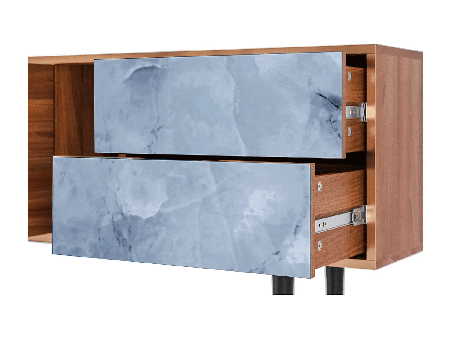 Szafka RTV - 170х69х48 cm - T1 - Feather Ice, Orzech