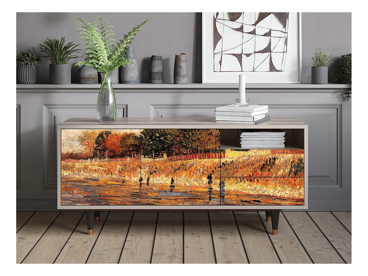 Mobile TV - 125х56х41 cm - T7 - The Banks, Sabbia