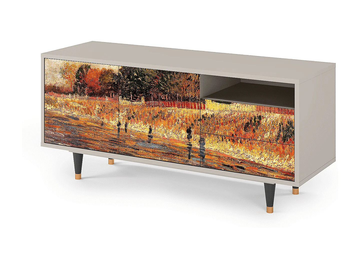 Szafka RTV - 125х56х41 cm - T7 - The Banks, Piaskowy