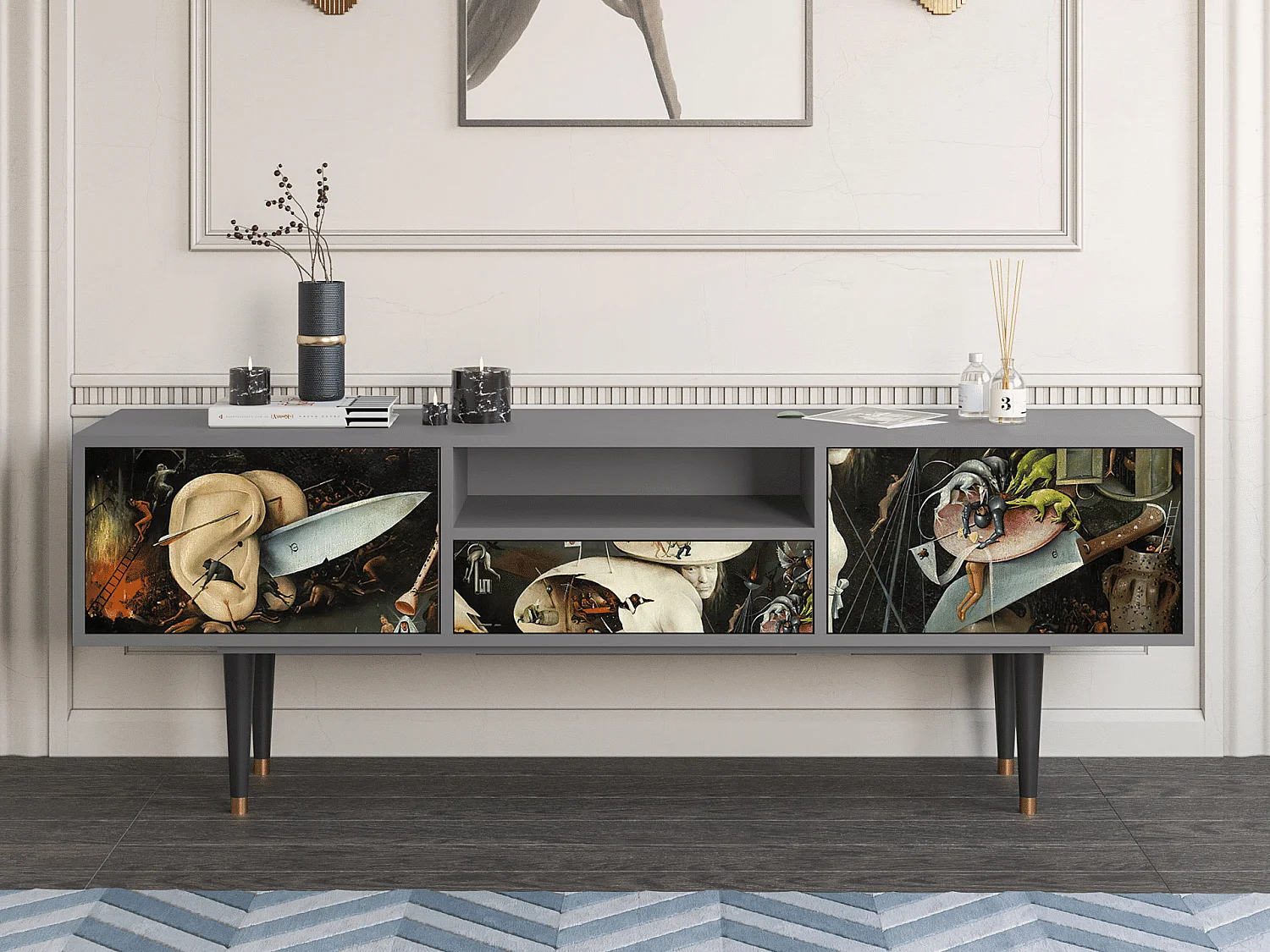 Mobile TV - 170х59х41 cm - T6 - The Garden 2, Grigio