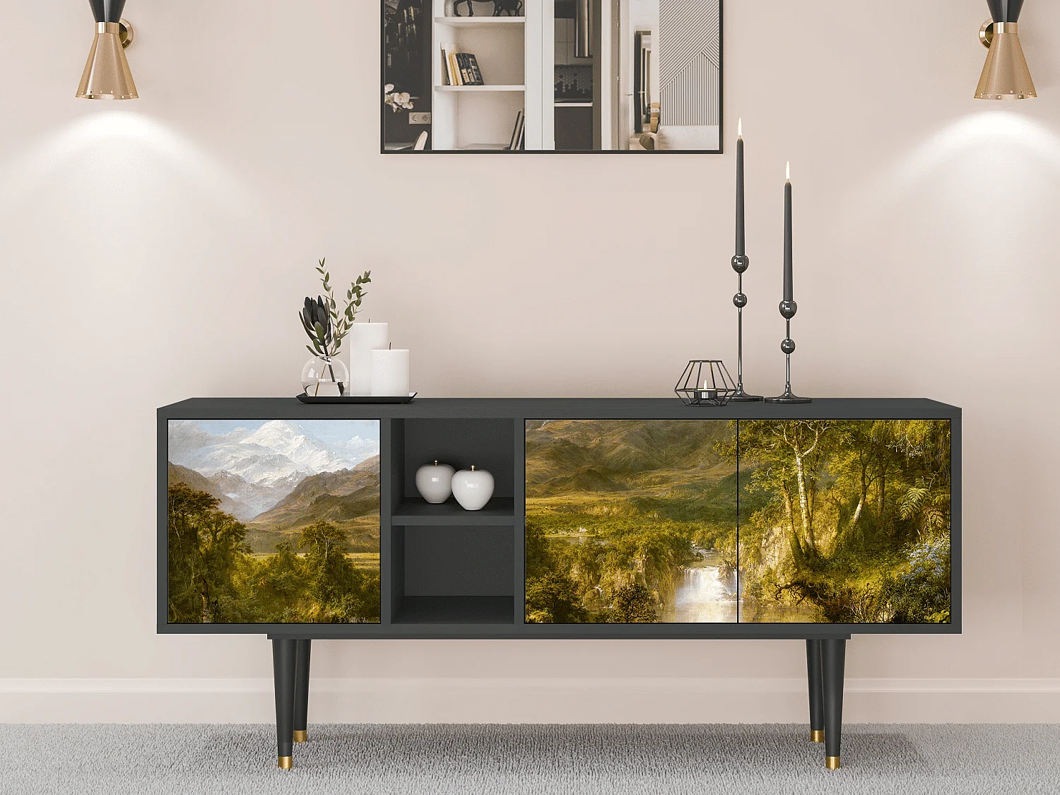 Szafka RTV - 150х69х41 cm - T5 - The Heart of the Andes , Antracyt