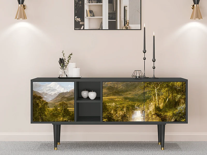 Szafka RTV - 150х69х41 cm - T5 - The Heart of the Andes , Antracyt