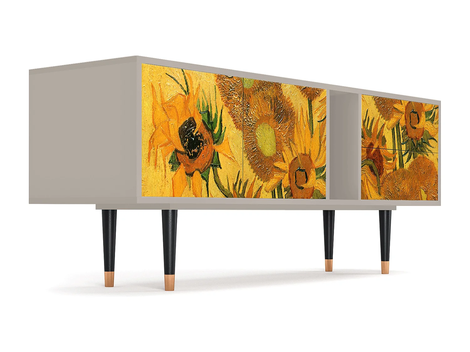 Mobile TV - 170х69х48 cm - T1 - Sunflowers, Sabbia
