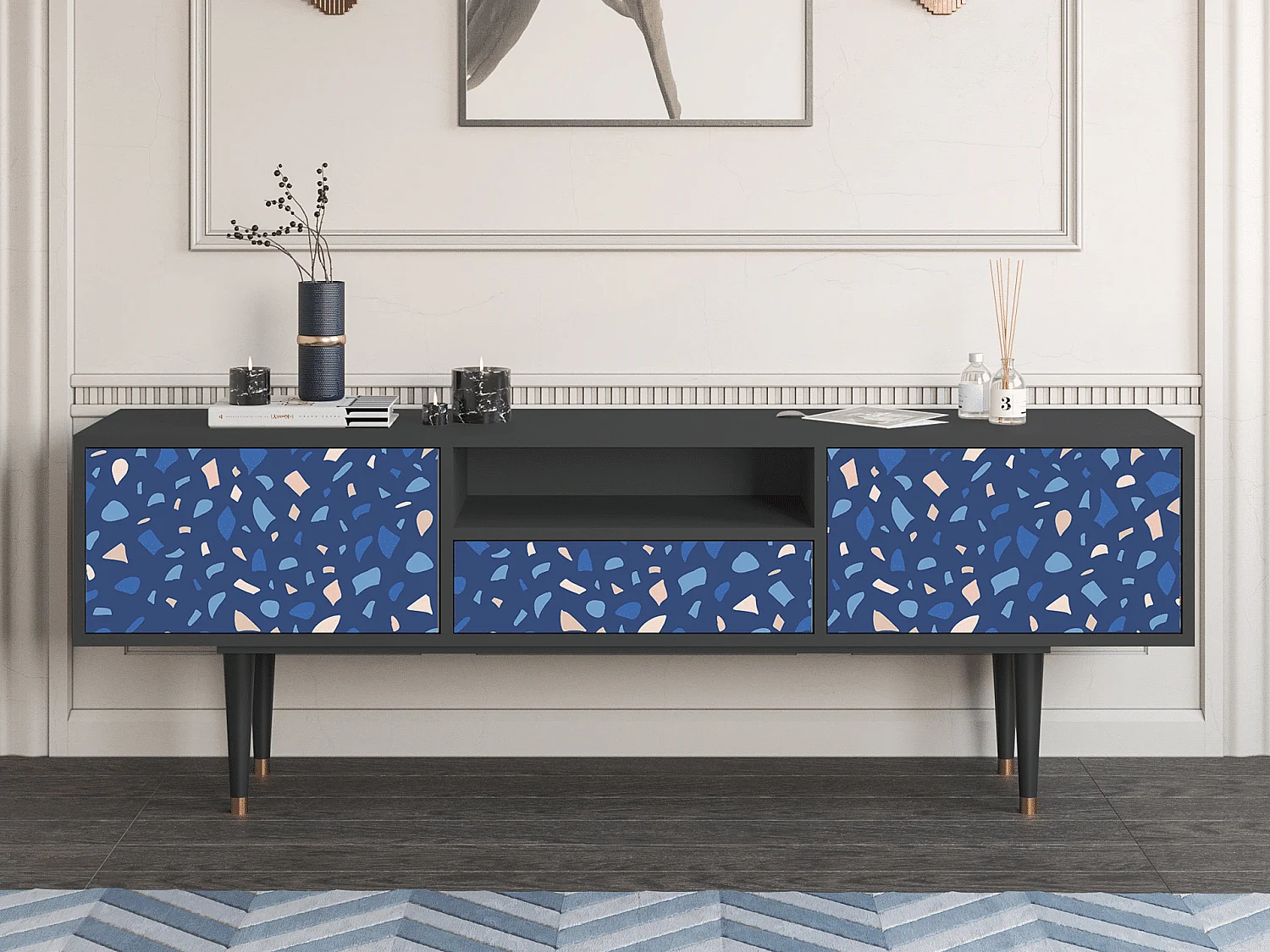 TV-Möbel - 170х59х41 cm - T6 - Soap Whirpool, Anthrazit