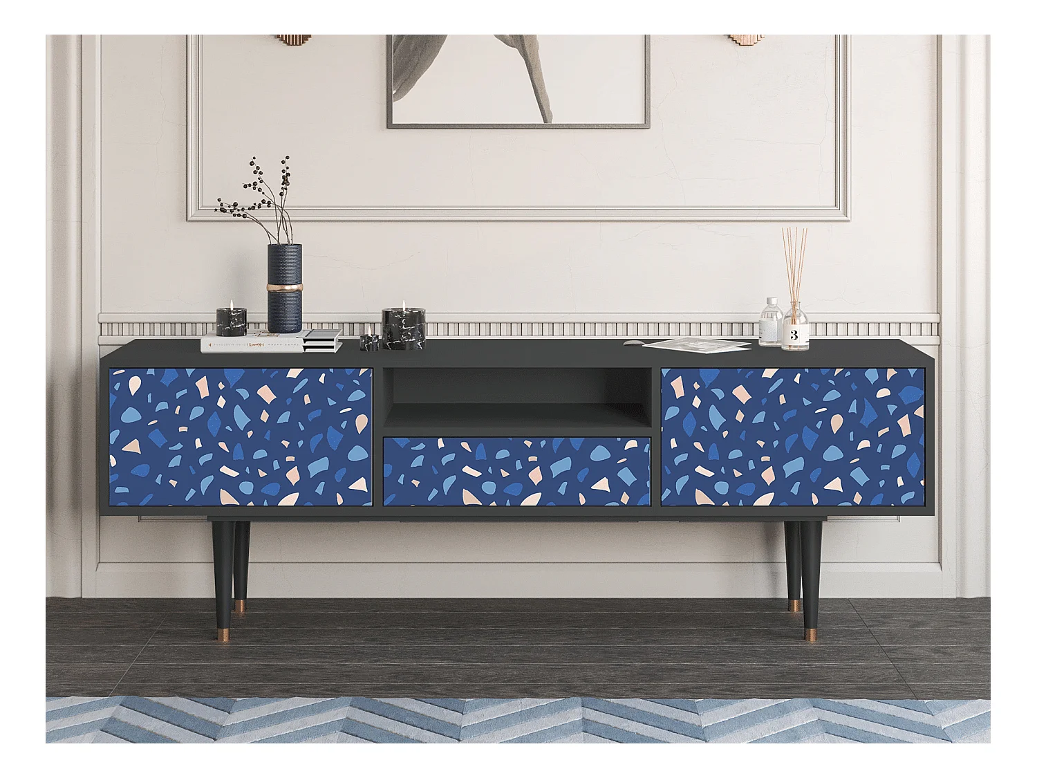 Meuble TV - 170х59х41 cm - T6 - Soap Whirpool, Anthracite