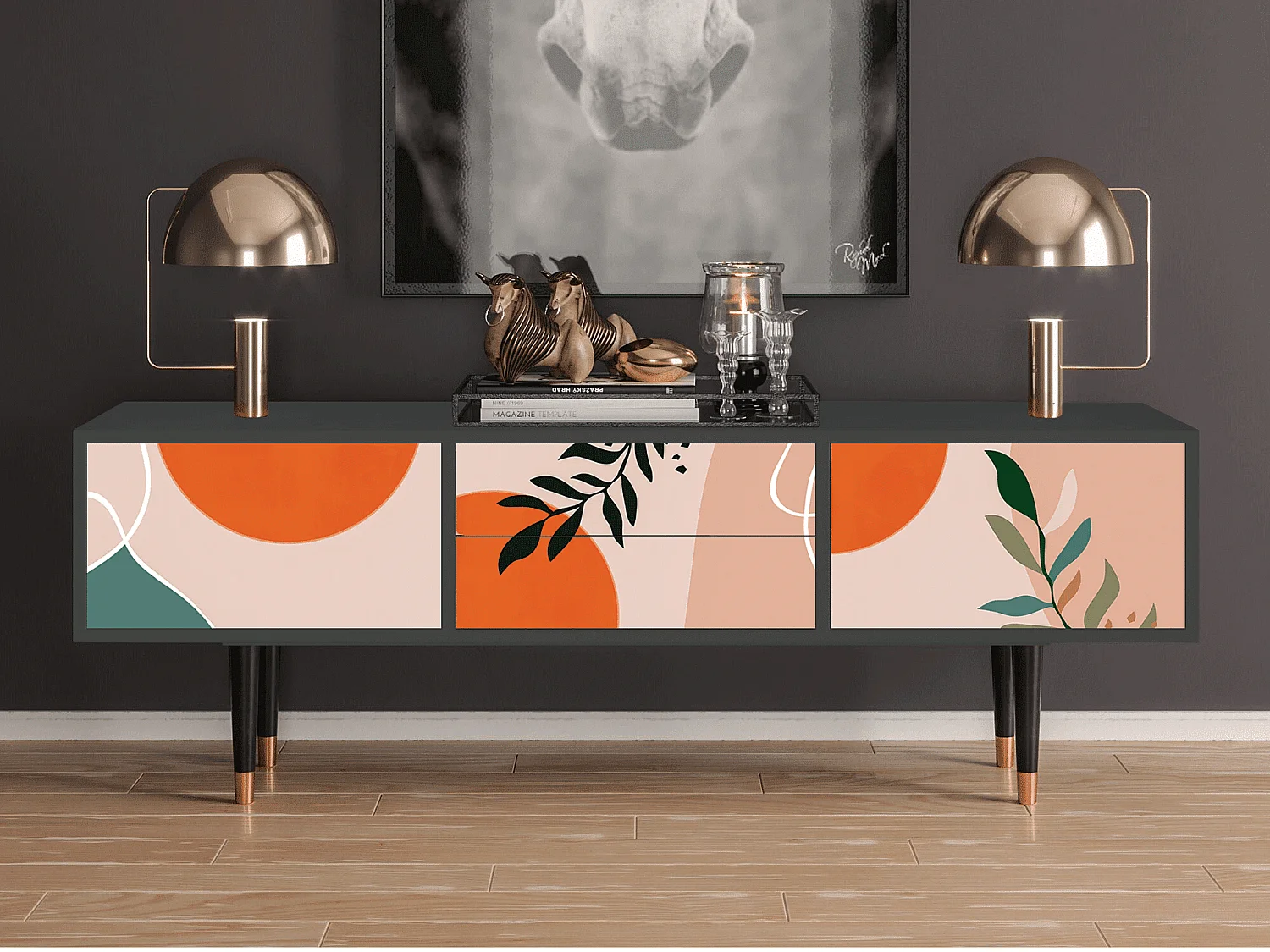 Meuble TV - 170х59х48 cm - T4 - Artwork, Anthracite