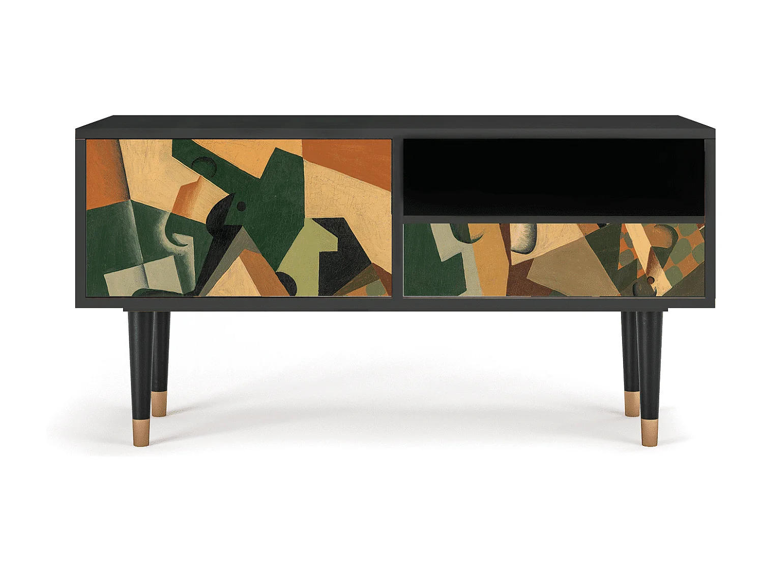 TV-Möbel - 115х59х48 cm - T3 - Glass and Checkerboard, Anthrazit