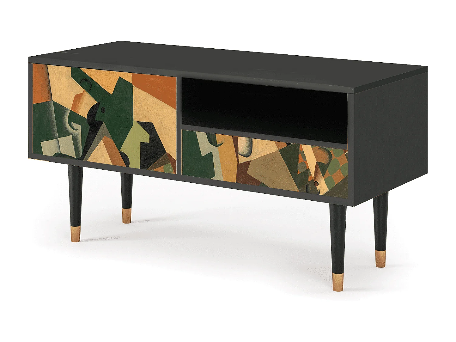 TV-Möbel - 115х59х48 cm - T3 - Glass and Checkerboard, Anthrazit