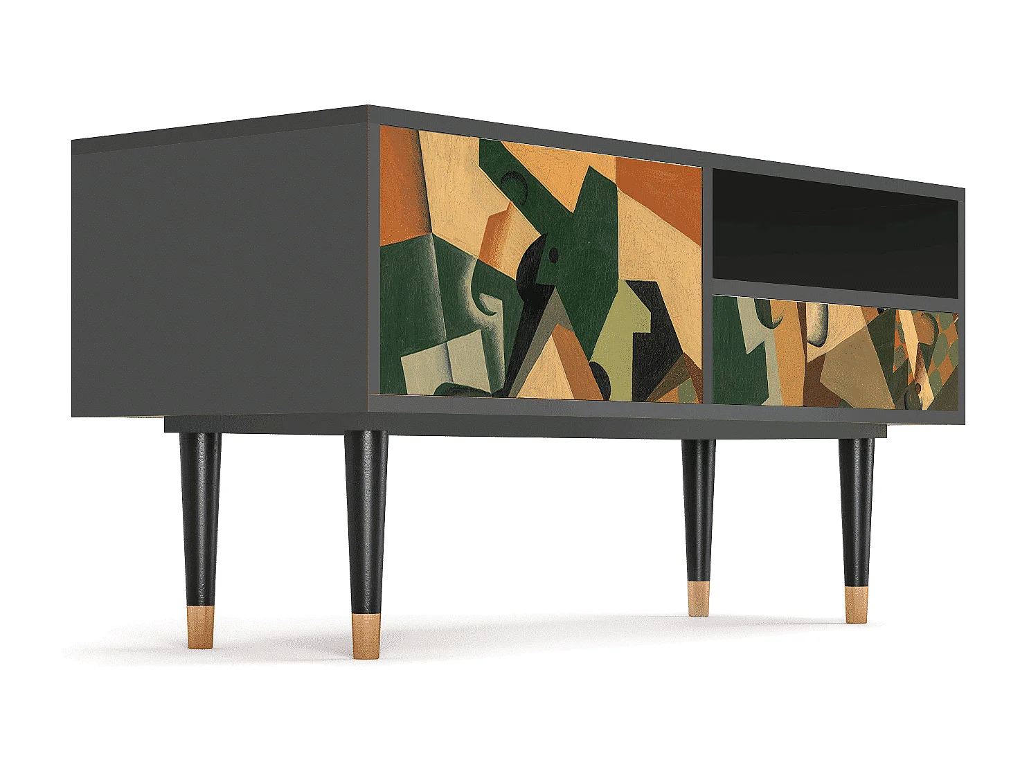 TV-Möbel - 115х59х48 cm - T3 - Glass and Checkerboard, Anthrazit