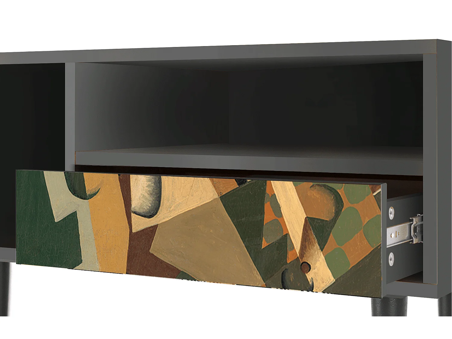 TV-Möbel - 115х59х48 cm - T3 - Glass and Checkerboard, Anthrazit