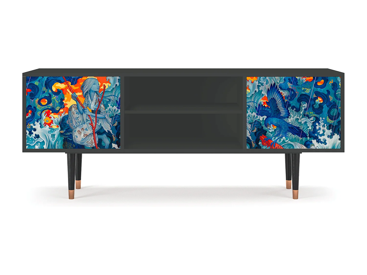 TV-Möbel - 170х69х48 cm - T2 - The Girl - James Jean, Anthrazit