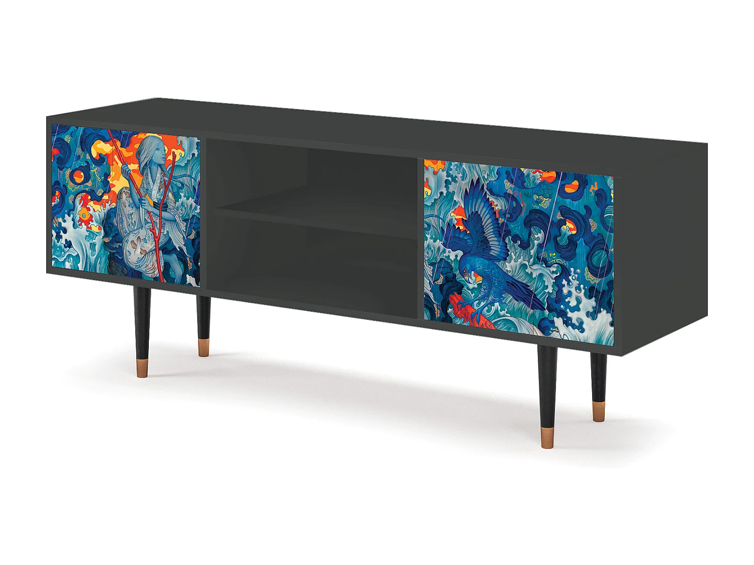 TV-Möbel - 170х69х48 cm - T2 - The Girl - James Jean, Anthrazit