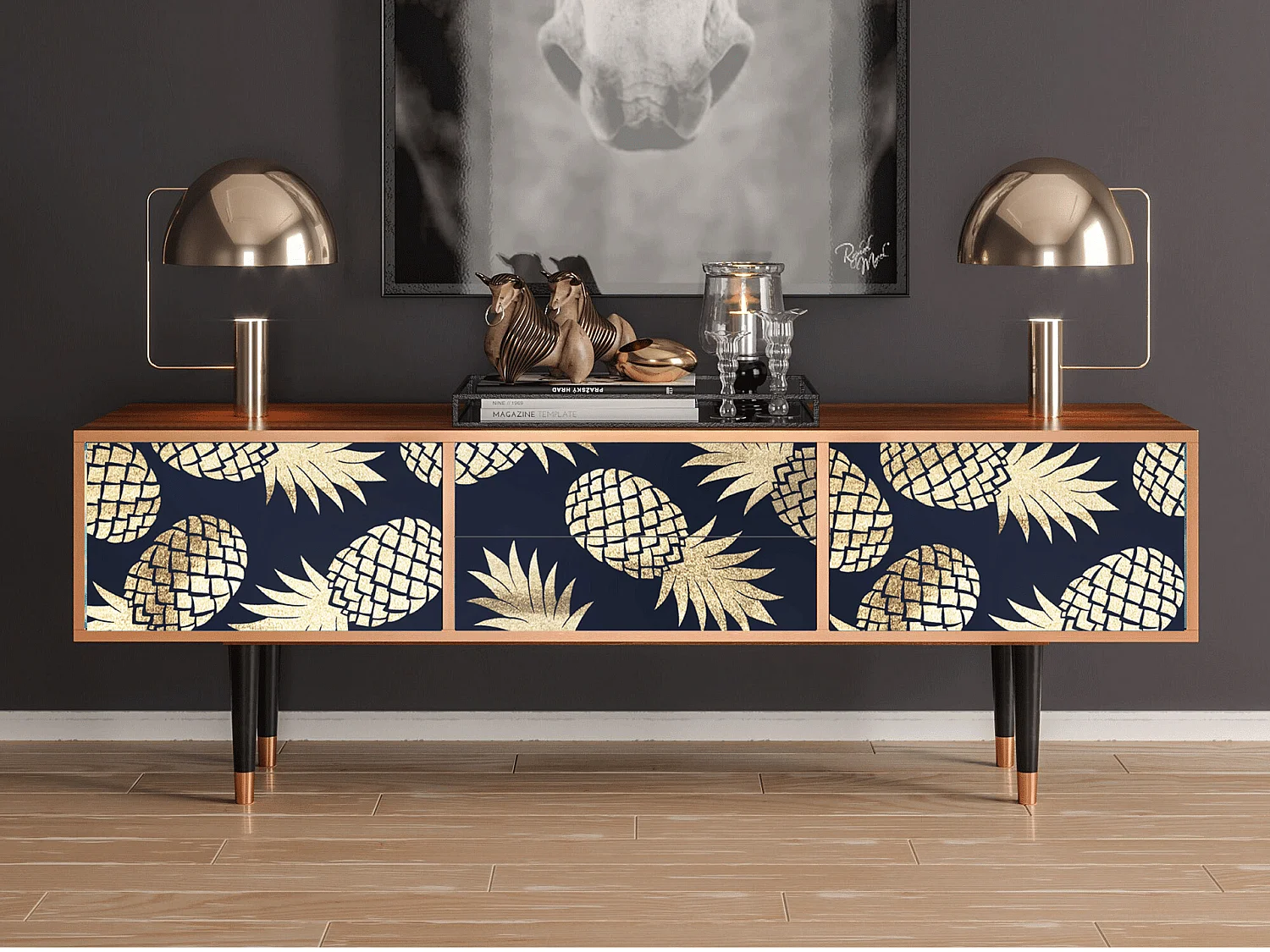 Meuble TV - 170х59х48 cm - T4 - Sunny Pineaple, Noyer