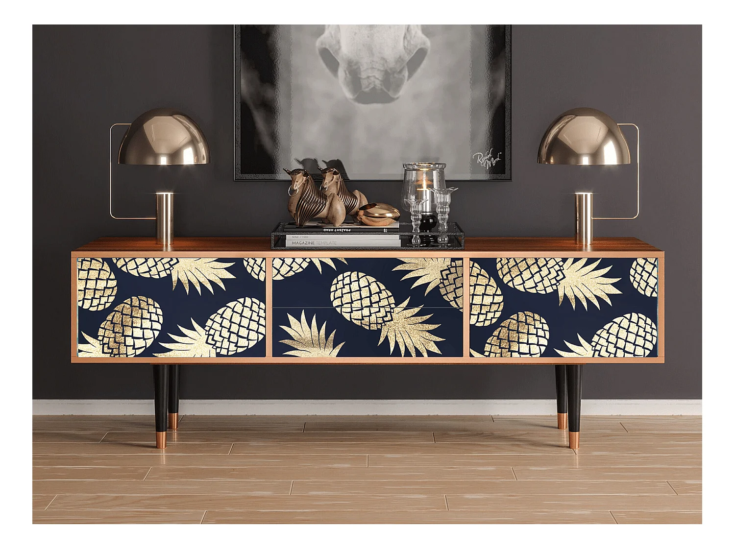 Meuble TV - 170х59х48 cm - T4 - Sunny Pineaple, Noyer