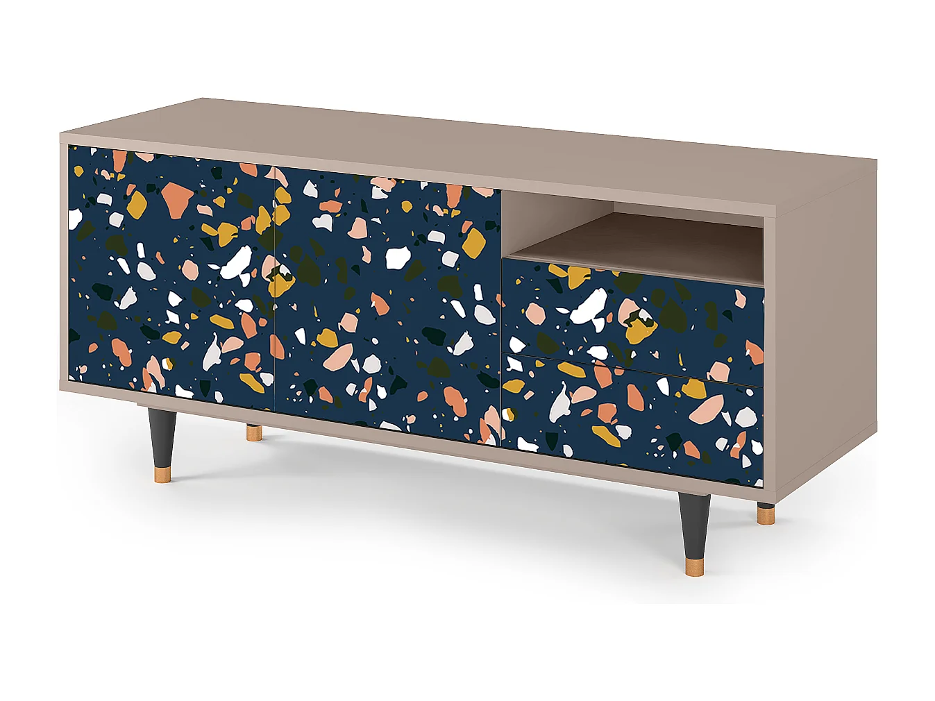 Meuble TV - 125х56х41 cm - T7 - Night Sky Langhterns, Latte