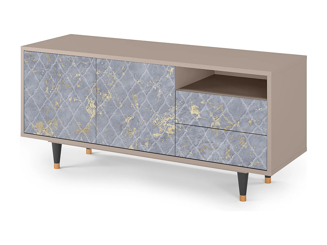 TV-meubel - 125х56х41 cm - T7 - Golden Smoke, Latte