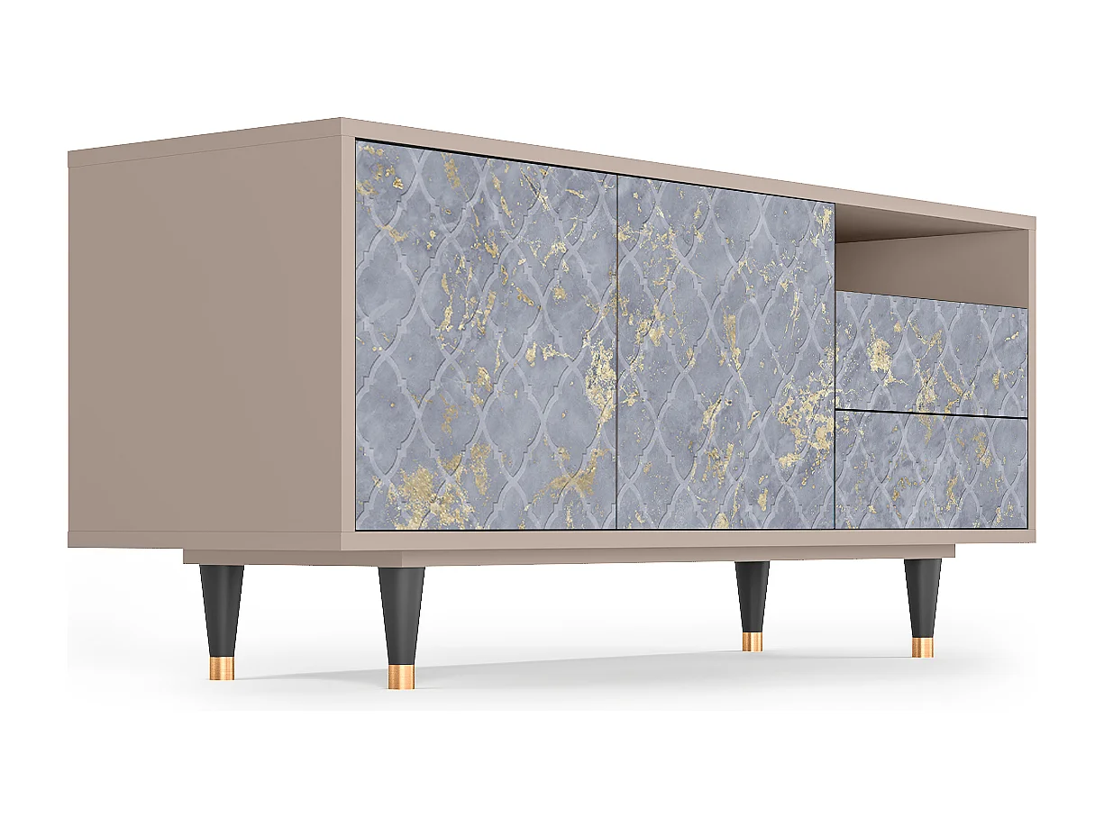 Mueble de TV - 125х56х41 cm - T7 - Golden Smoke, Latte