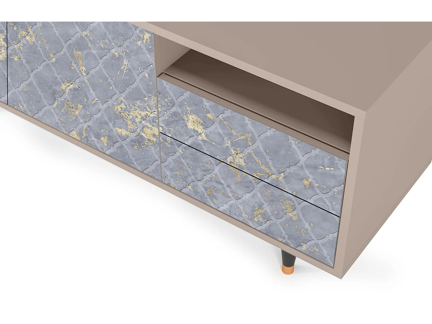 Mueble de TV - 125х56х41 cm - T7 - Golden Smoke, Latte