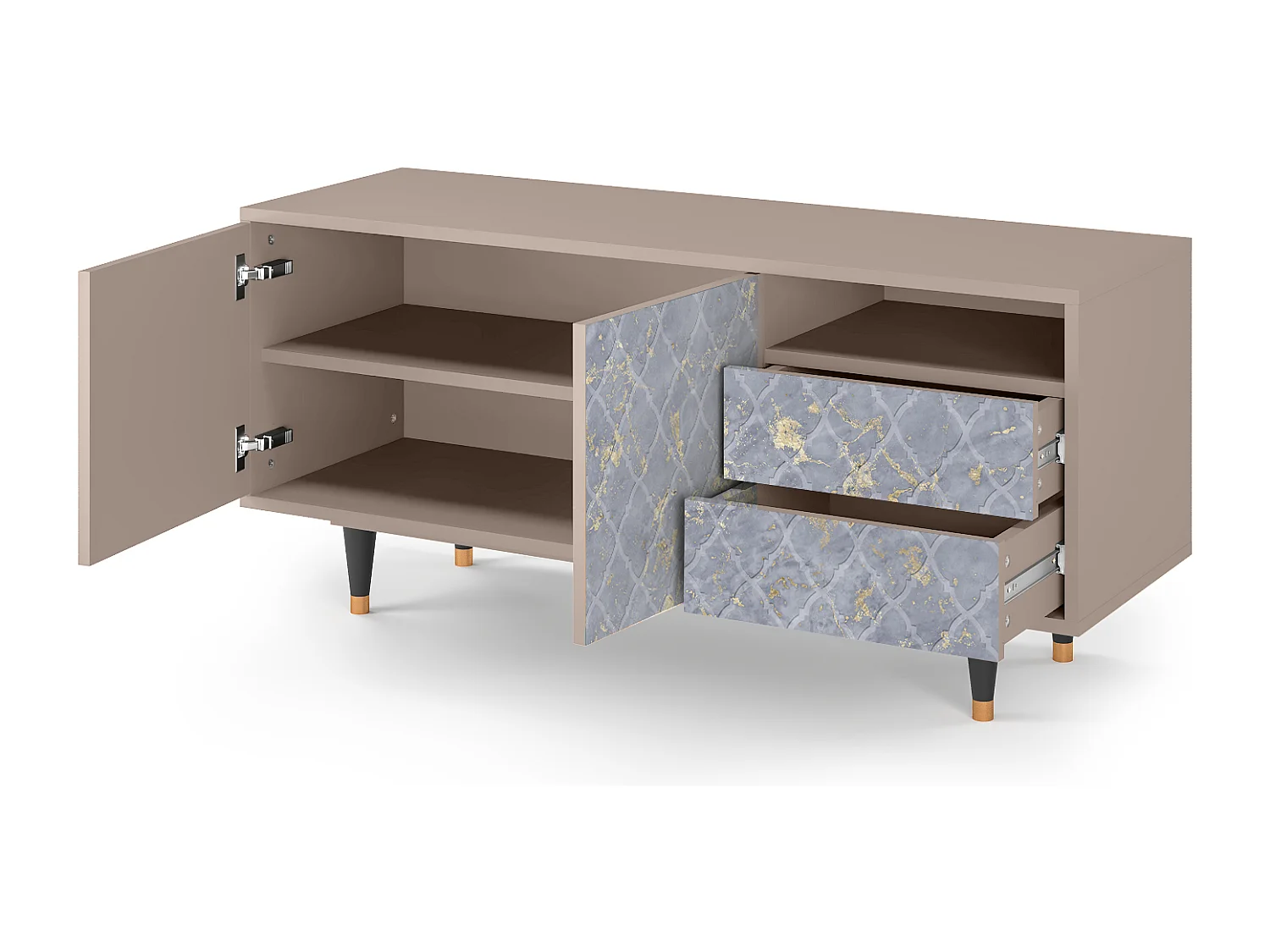 Mueble de TV - 125х56х41 cm - T7 - Golden Smoke, Latte