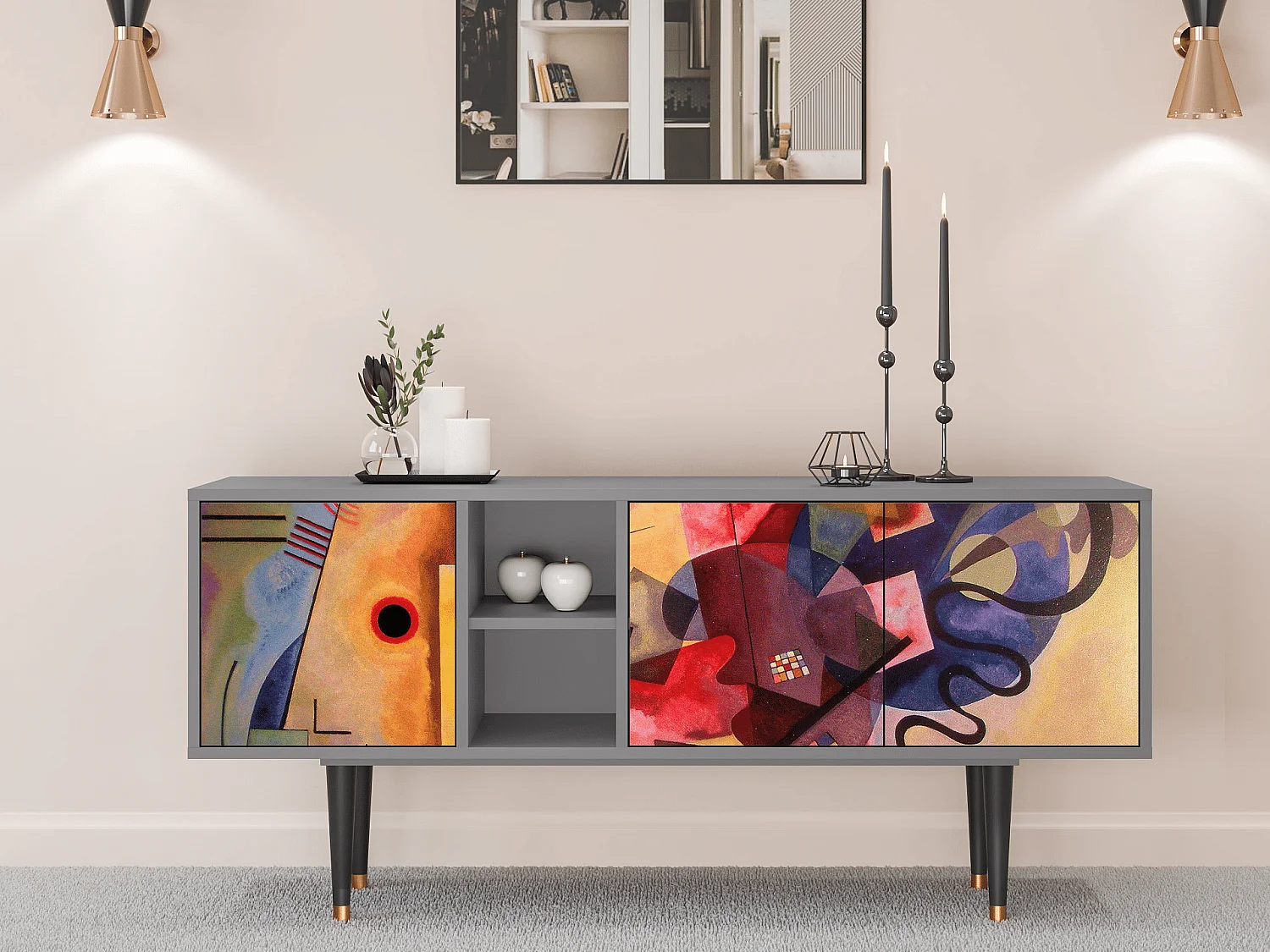 Mobile TV - 150х69х41 cm - T5 - Modern Art, Grigio