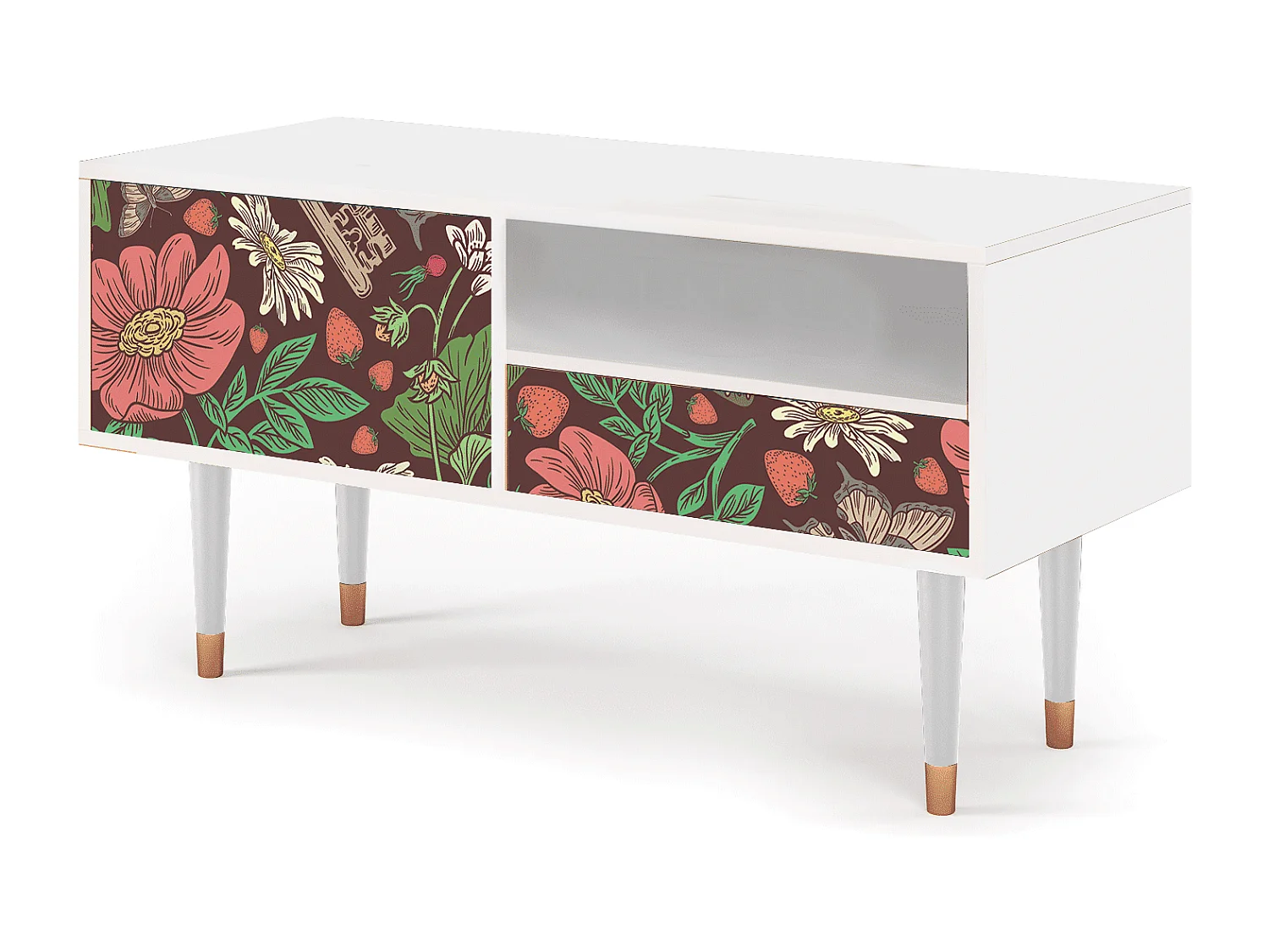 Mueble de TV - 115х59х48 cm - T3 - Alice in Wonderland, Branco