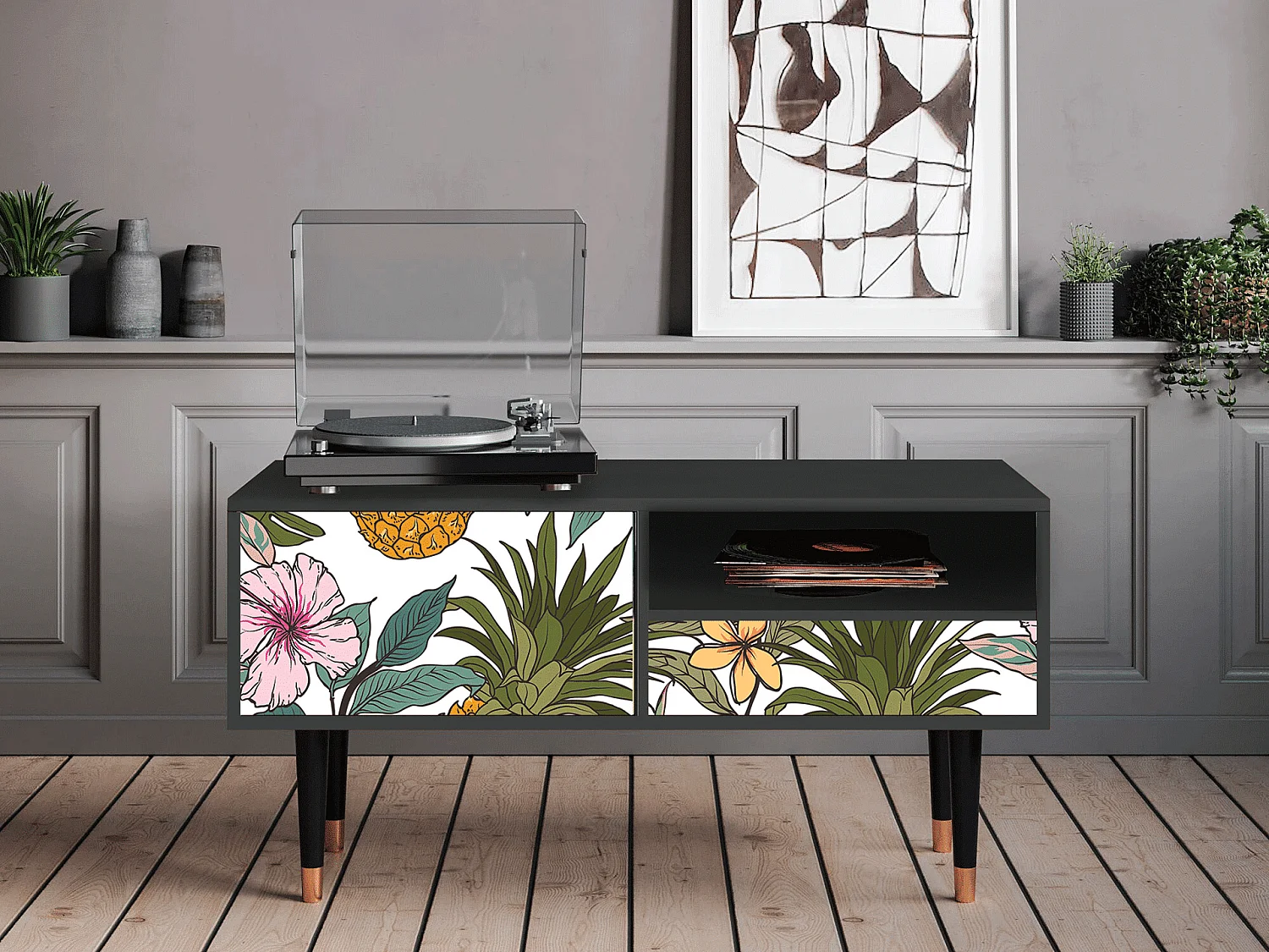 Meuble TV - 115х59х48 cm - T3 - Estival Fruit, Anthracite
