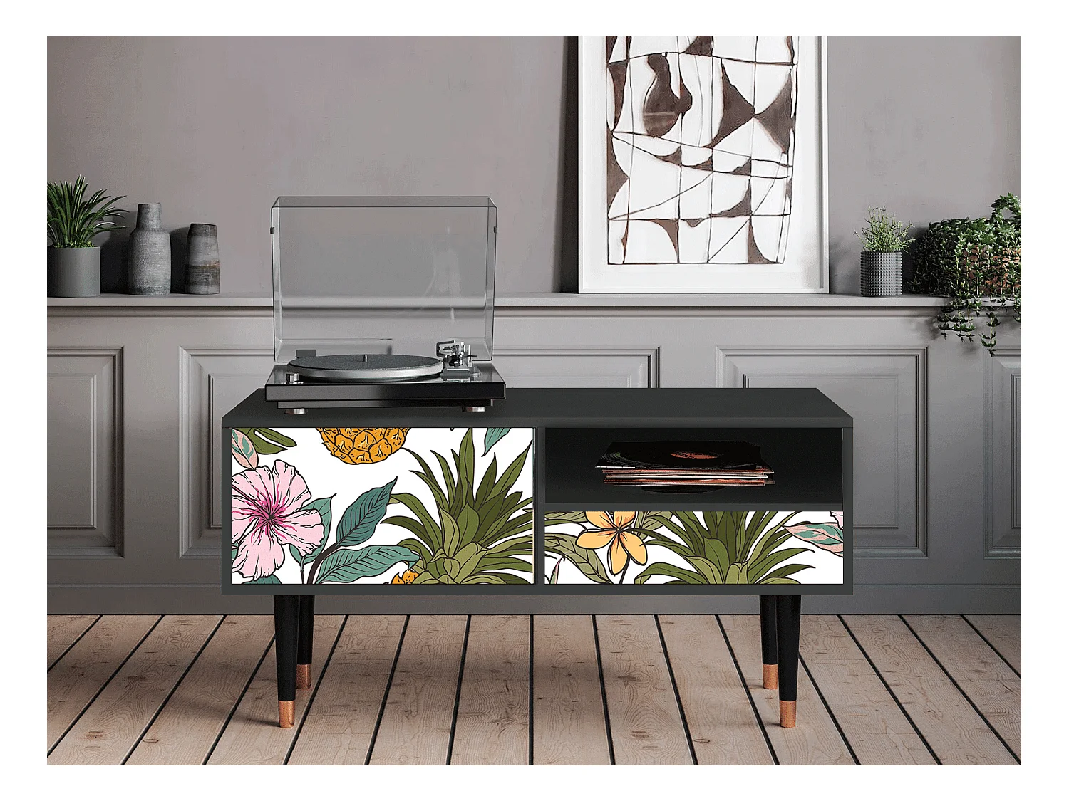 Mobile TV - 115х59х48 cm - T3 - Estival Fruit, Antracite