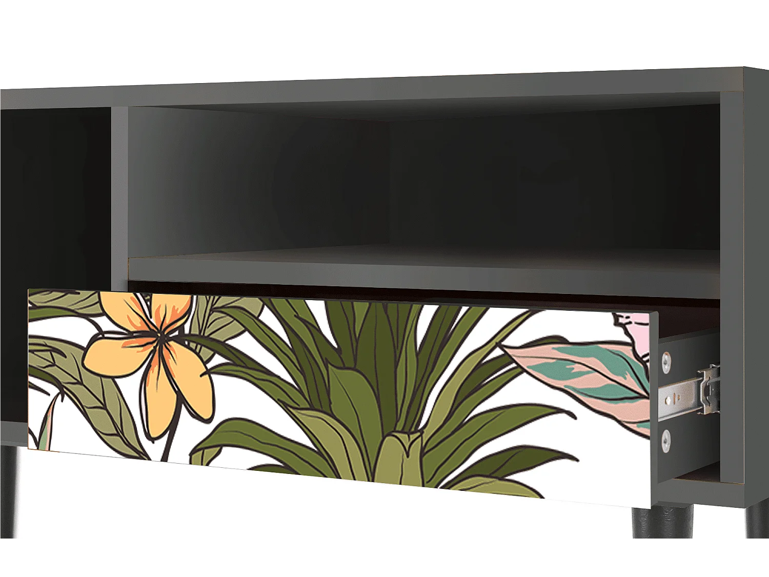 Meuble TV - 115х59х48 cm - T3 - Estival Fruit, Anthracite