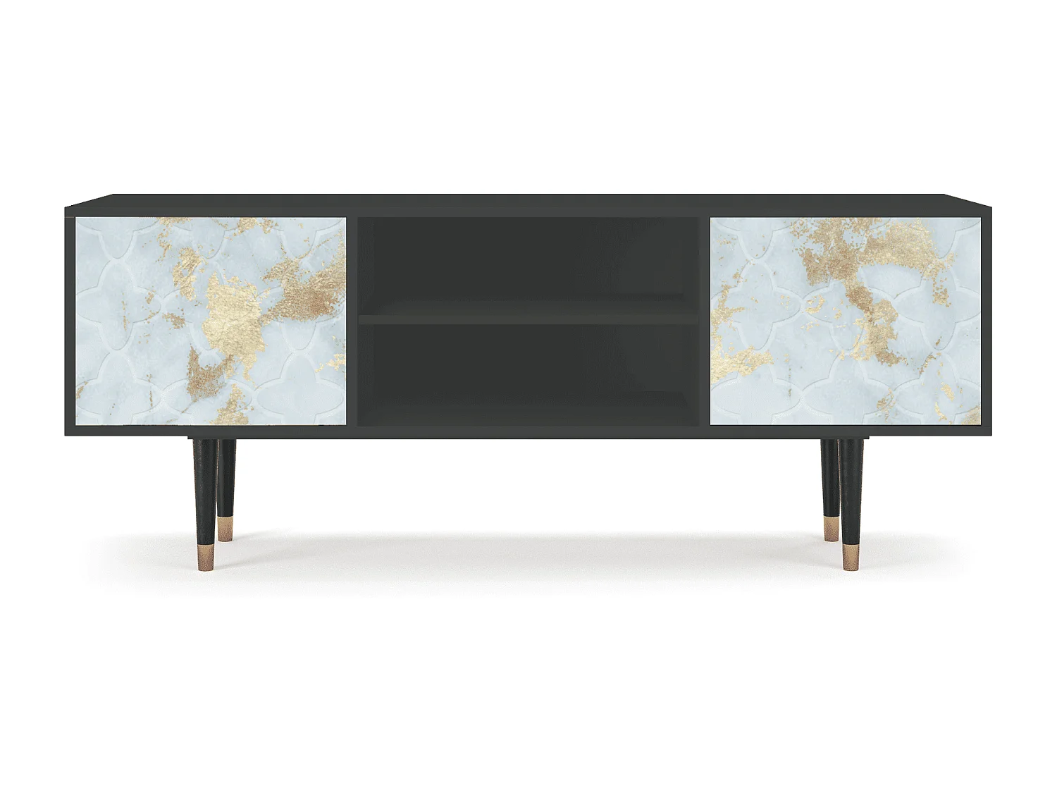 Szafka RTV - 170х69х48 cm - T2 - Golden Waves, Antracyt