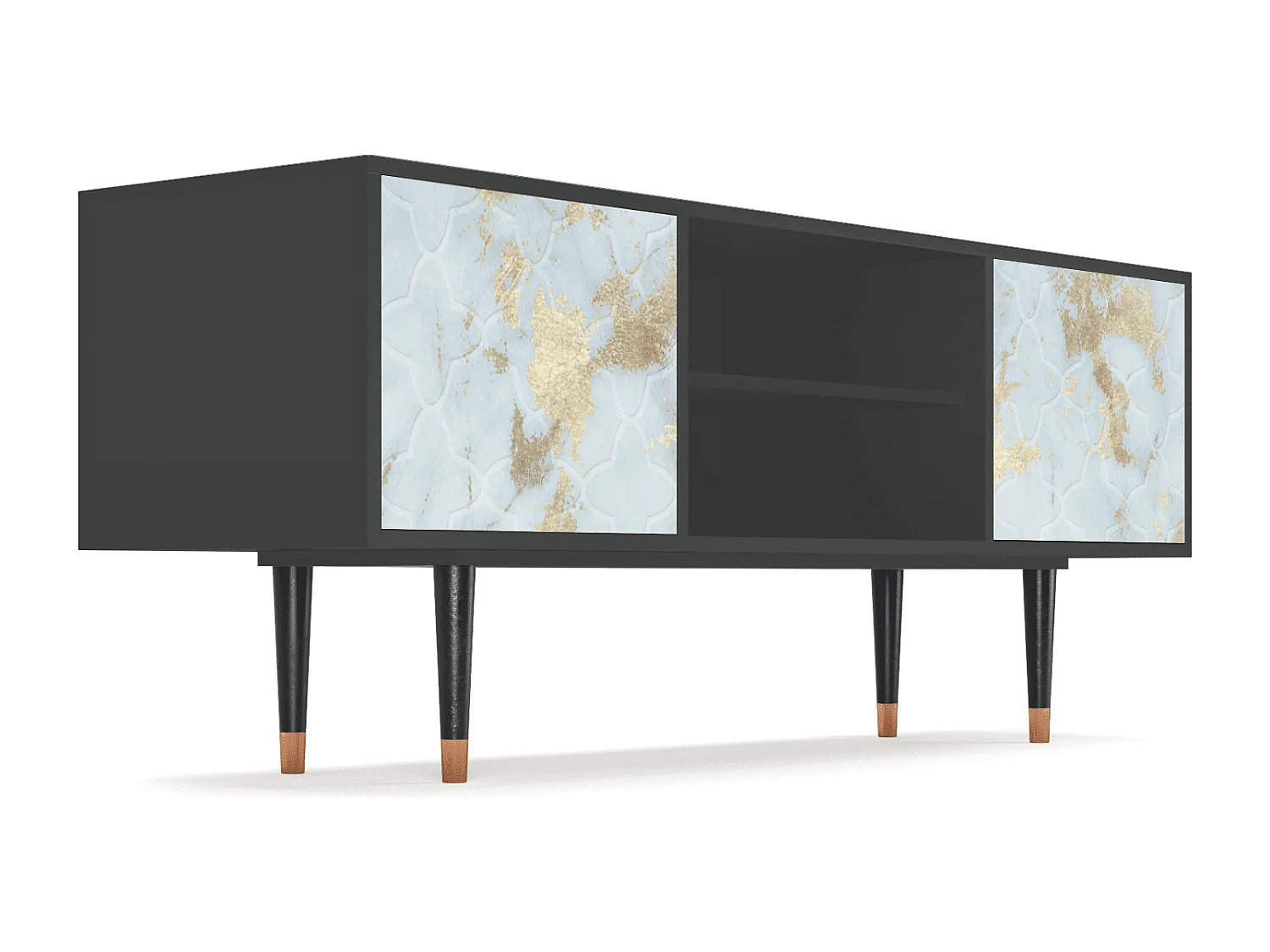 Szafka RTV - 170х69х48 cm - T2 - Golden Waves, Antracyt