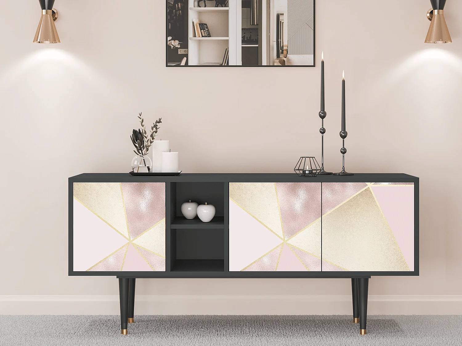 TV-meubel - 150х69х41 cm - T5 - Cosmopolitan Diva, Antraciet