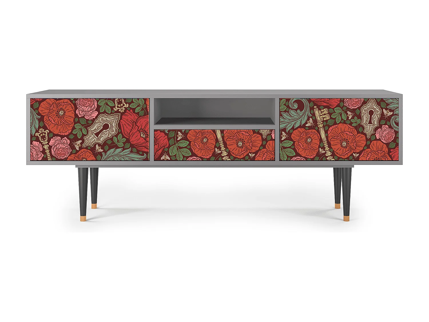 TV-Möbel - 170х59х41 cm - T6 - Poppy Garden, Grau