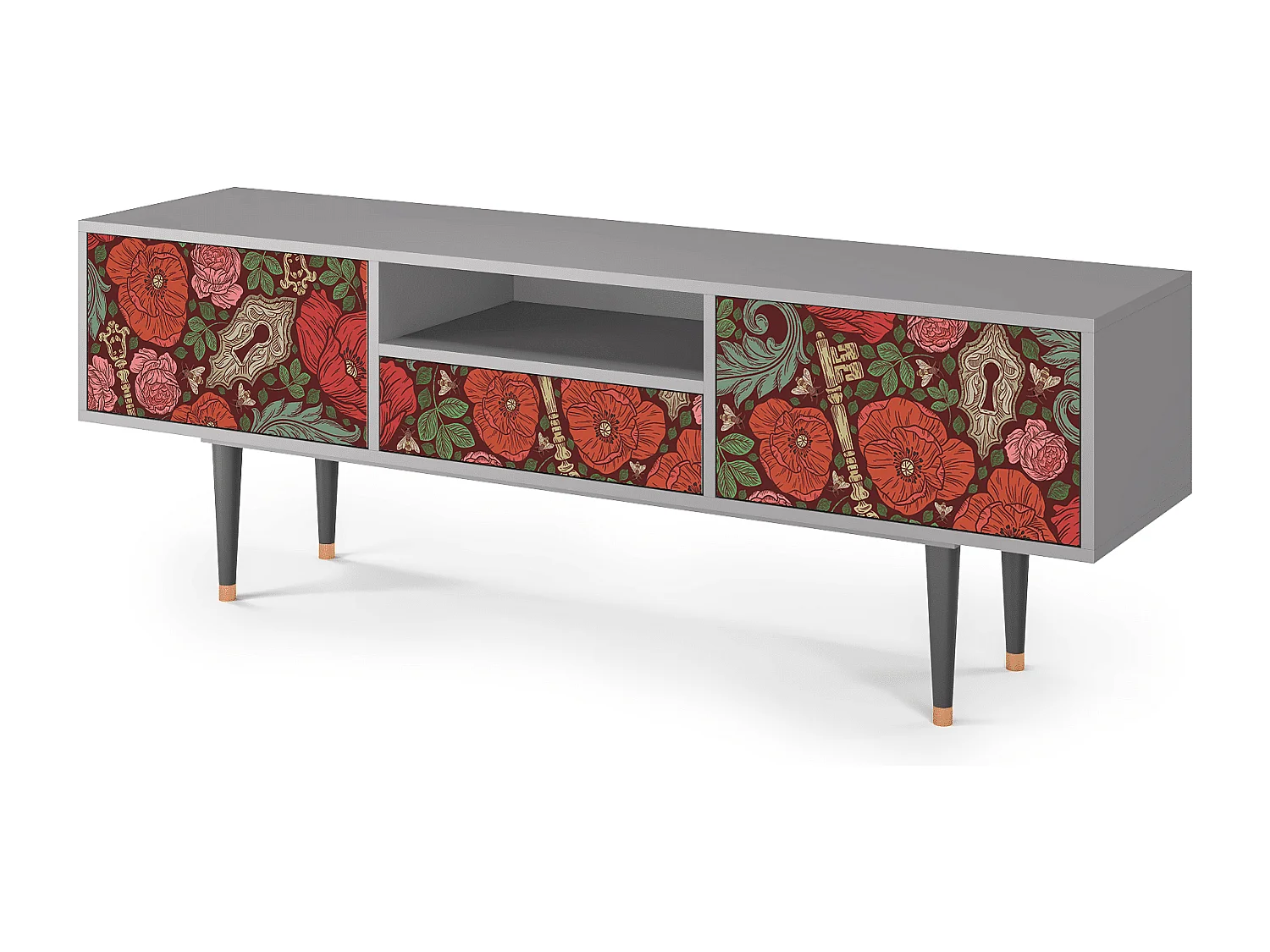 TV-Möbel - 170х59х41 cm - T6 - Poppy Garden, Grau