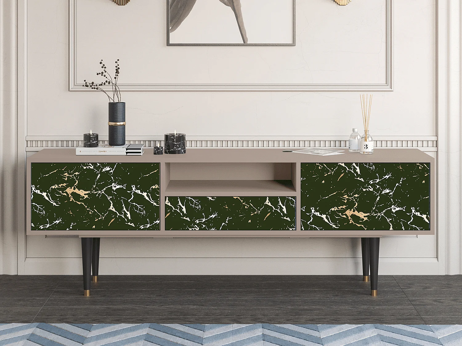 Meuble TV - 170х59х41 cm - T6 - Amazon Forest, Latte