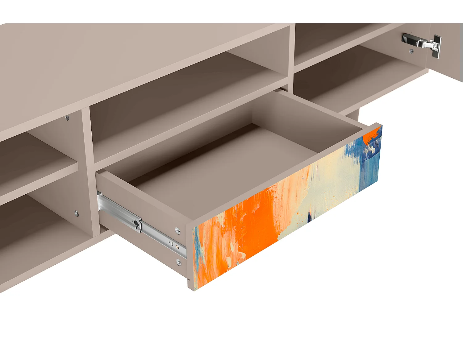 Meuble TV - 170х59х41 cm - T6 - Abstract Expressionism, Latte