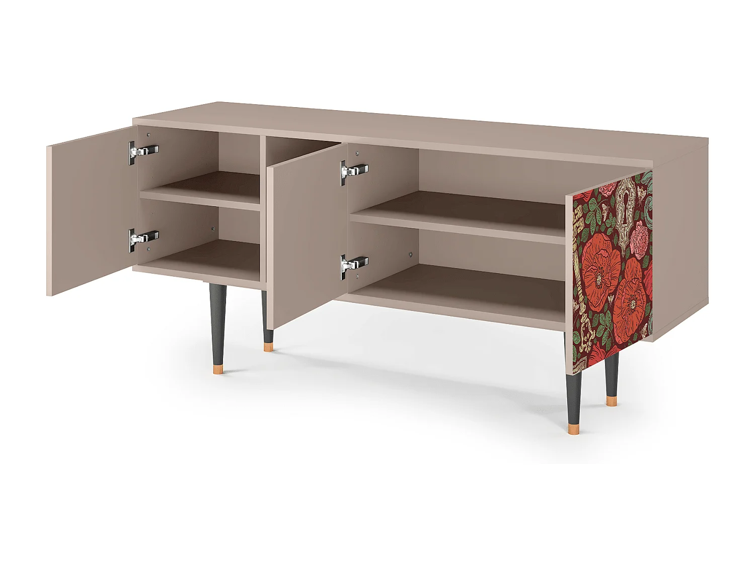 Mobile TV - 150х69х41 cm - T5 - Poppy Garden, Latte