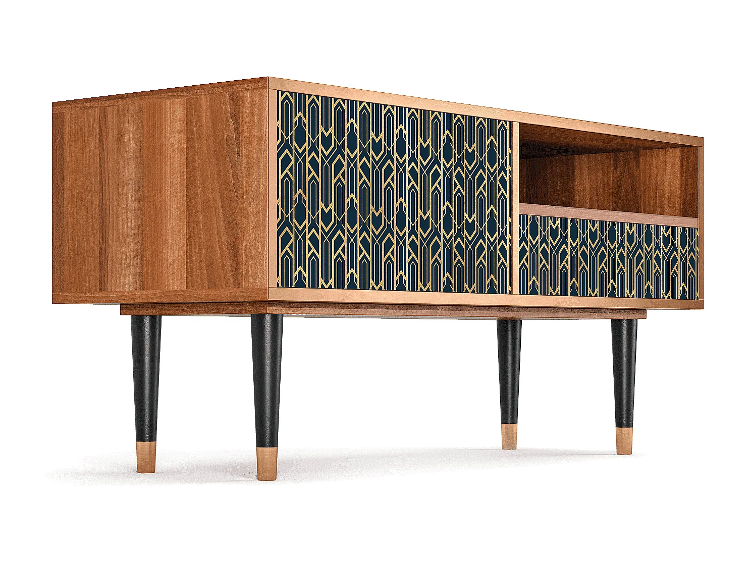 TV-Möbel - 115х59х48 cm - T3 - Golden Empire, Walnuss