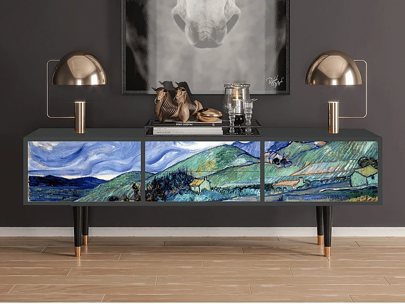 Szafka RTV - 170х59х48 cm - T4 - Landscape, Antracyt