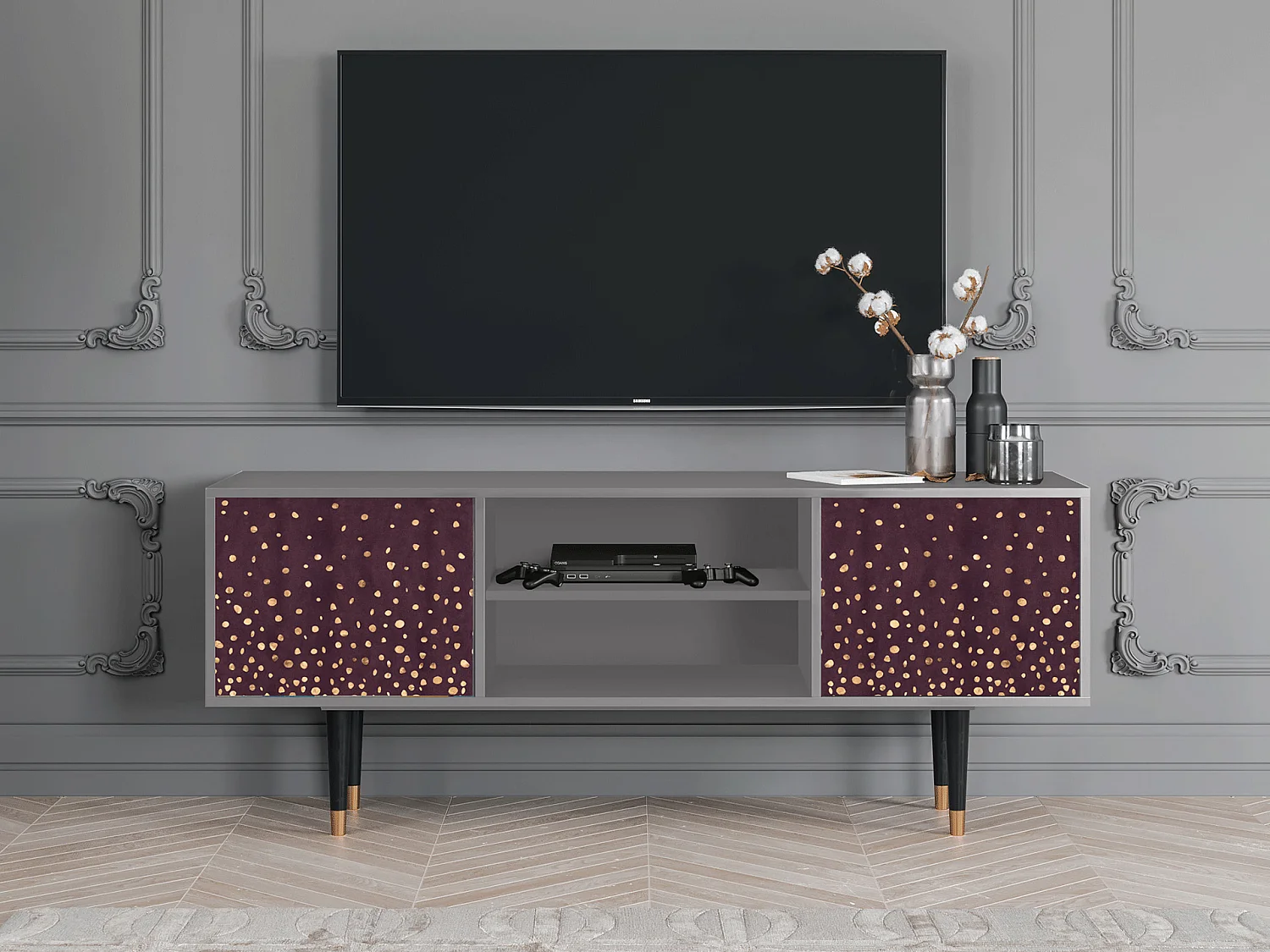Mueble de TV - 170х69х48 cm - T2 - Glowworms, Gris
