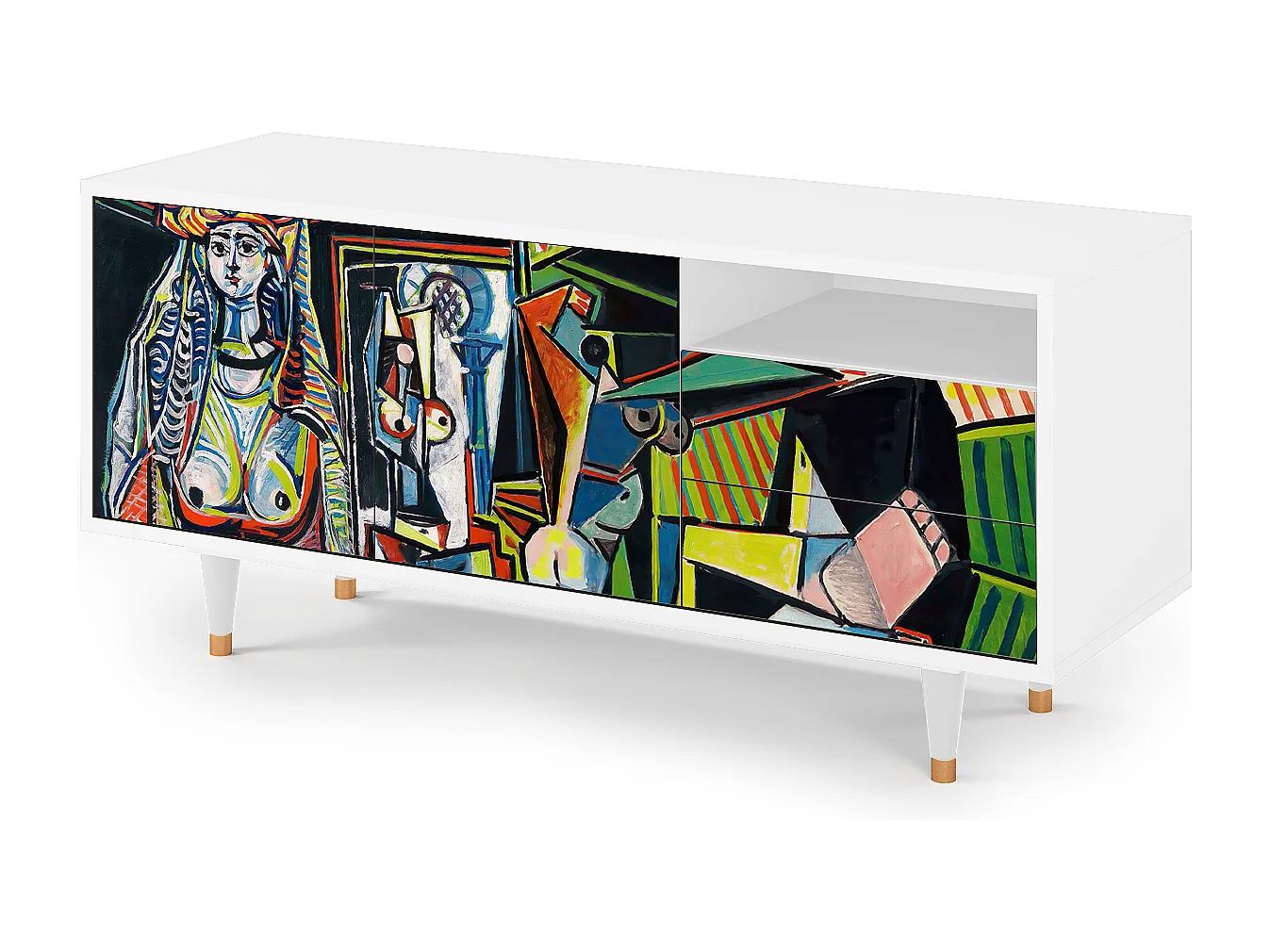 Meuble TV - 125х56х41 cm - T7 - Women of Algiers, Blanc