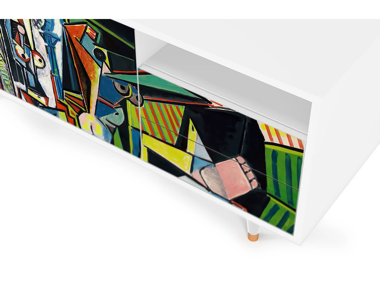 Meuble TV - 125х56х41 cm - T7 - Women of Algiers, Blanc