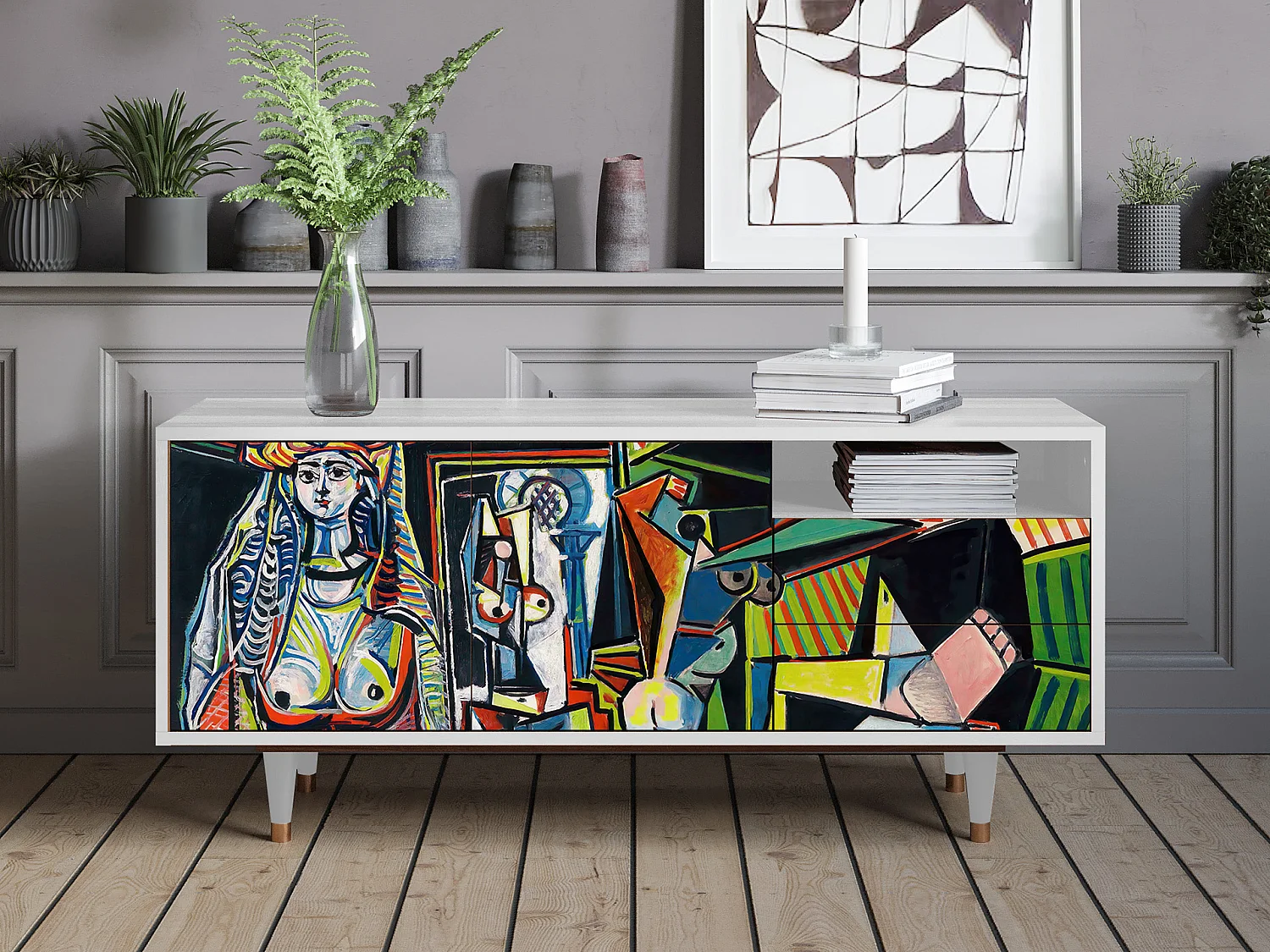 Mobile TV - 125х56х41 cm - T7 - Women of Algiers, Bianco